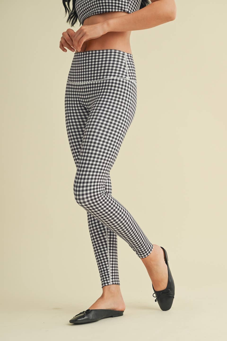 Gingham Print Performance High-Rise Leggings