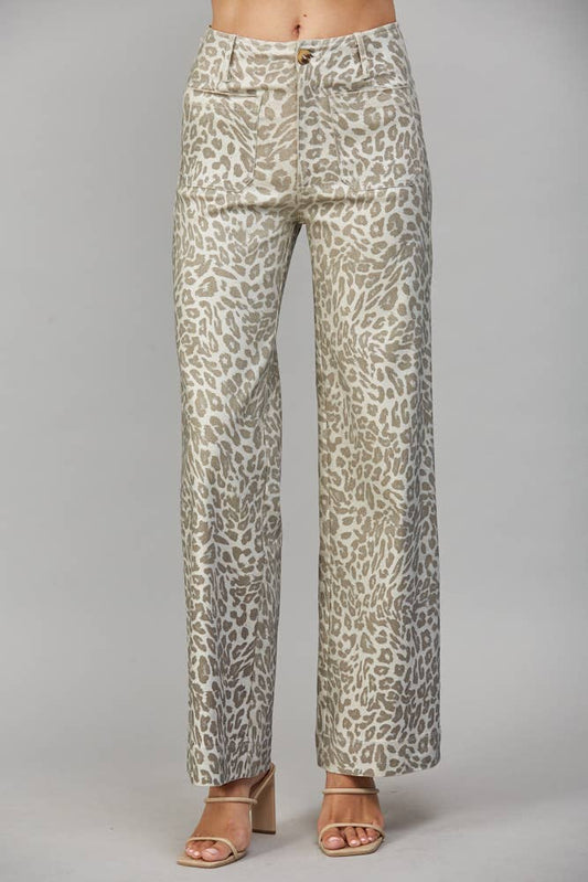 Luxe Leopard Wide Leg Pants