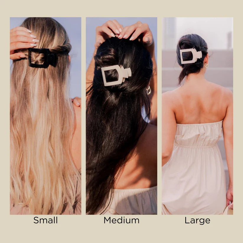Coconut White Square Flat Hair Clip - TELETIES