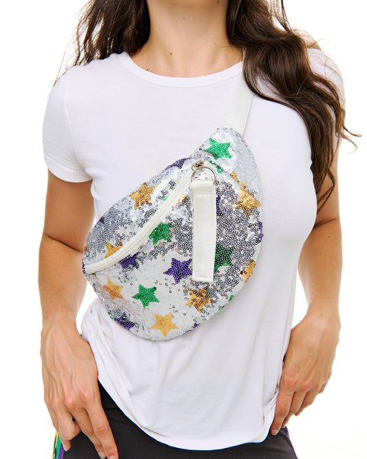 Mardi Gras sequin star Fanny pack 