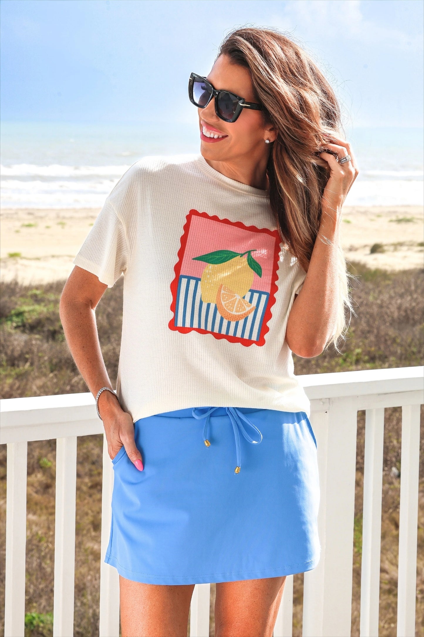 Weekend Waffle Tee- Lemon