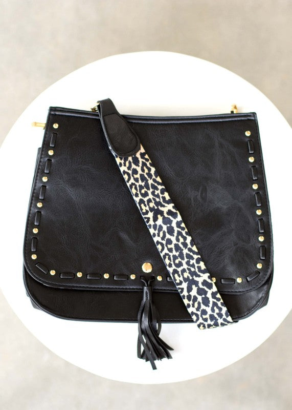 Leopard Strap Crossbody Bag