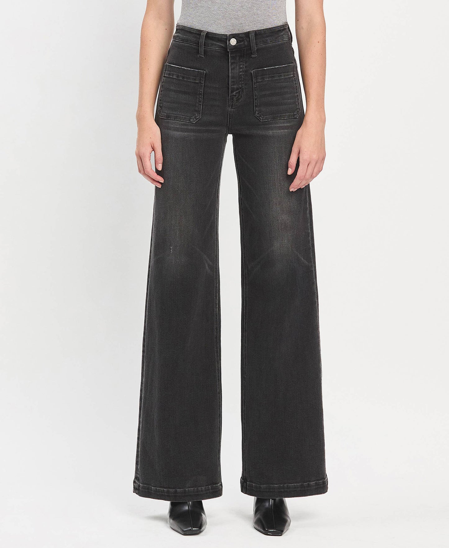 Washed Black High Rise Denim Jeans