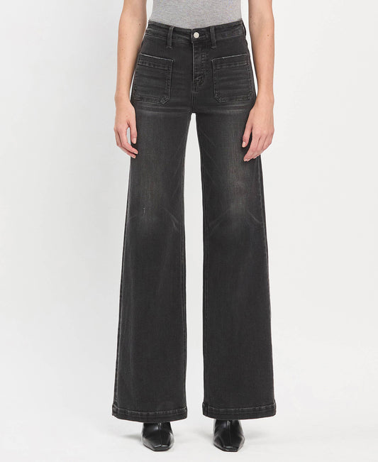 Washed Black High Rise Denim Jeans
