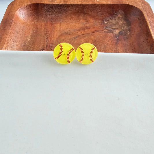 Softball Glitter Studs