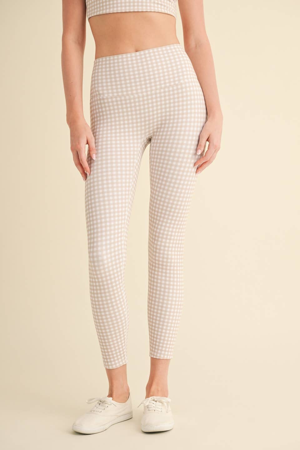 Gingham Print Performance High-Rise Leggings