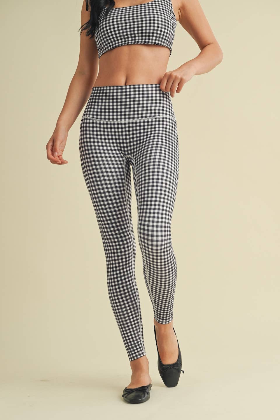 Gingham Print Performance High-Rise Leggings