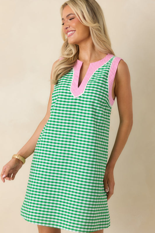 Green Gingham Mini