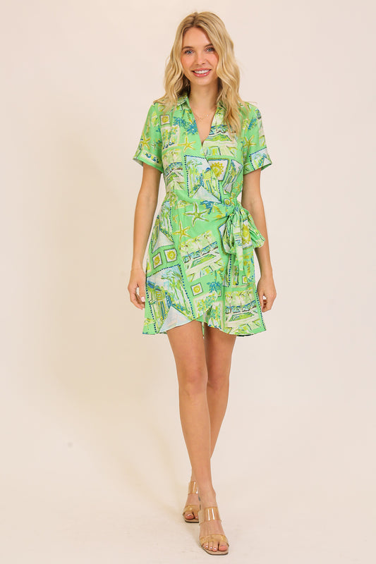 Tropical Dreams Wrap Dress