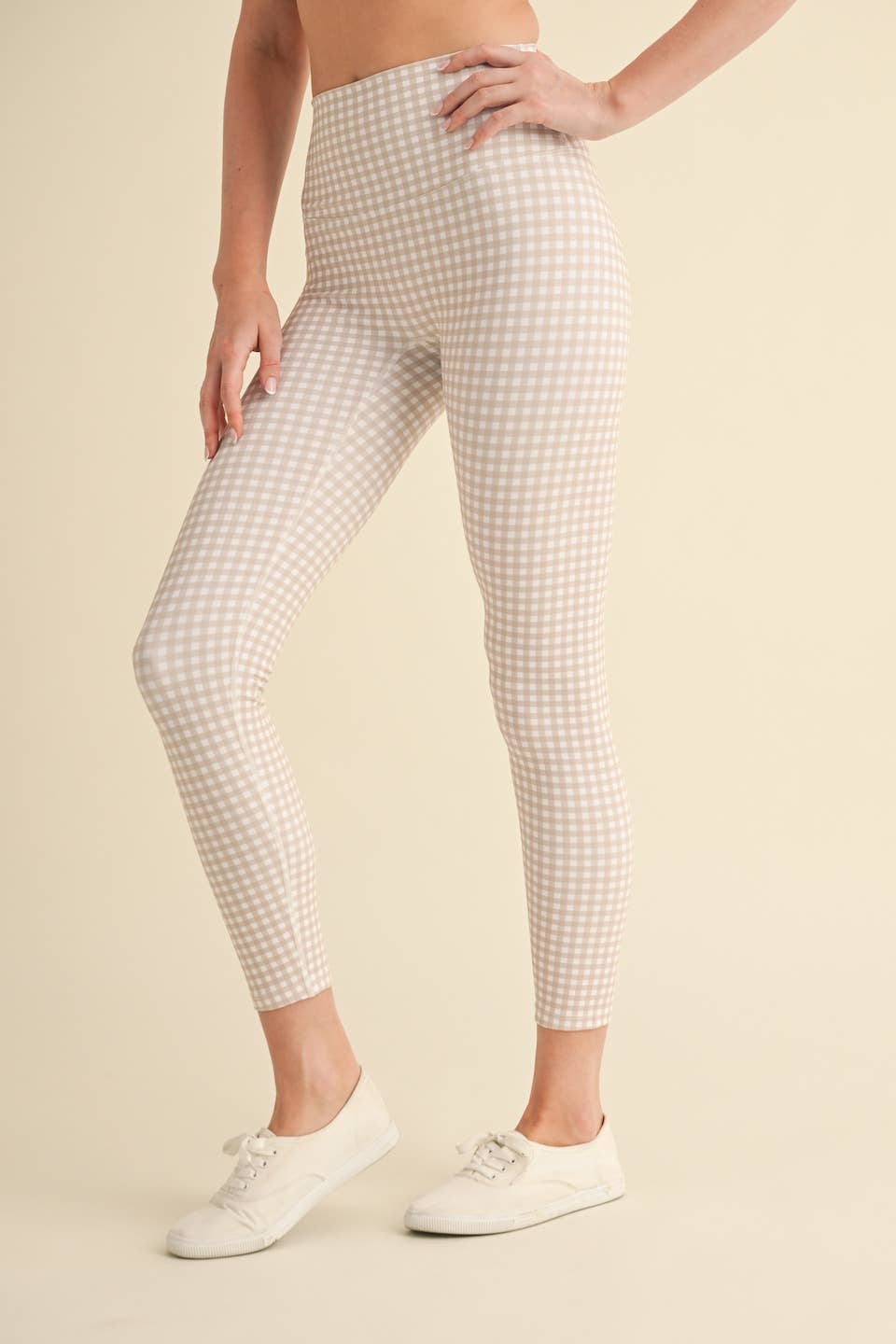 Gingham Print Performance High-Rise Leggings