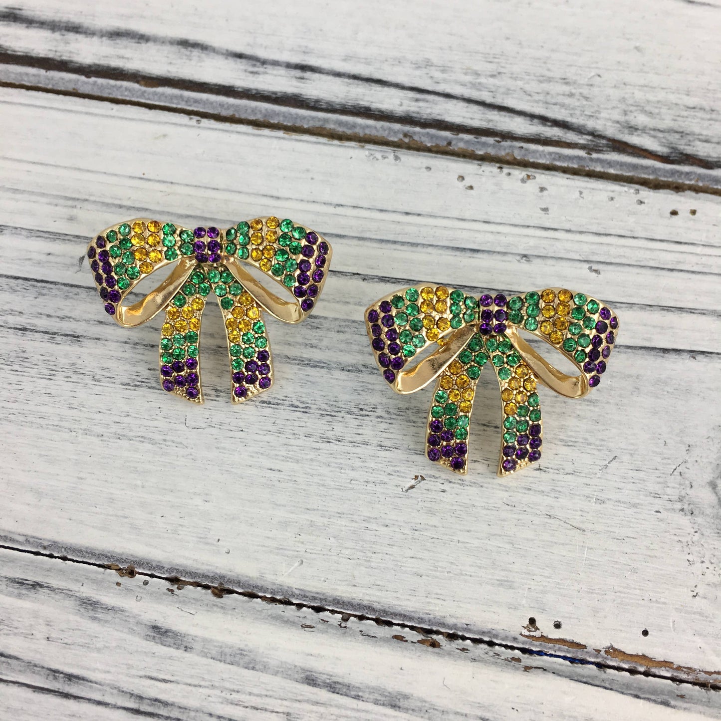 Mardi Gras Bow Earrings