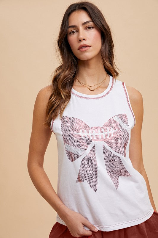 Game Day Rhinestone Bow Tank