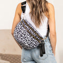 Leopard Oversized Double Zip Crossbody