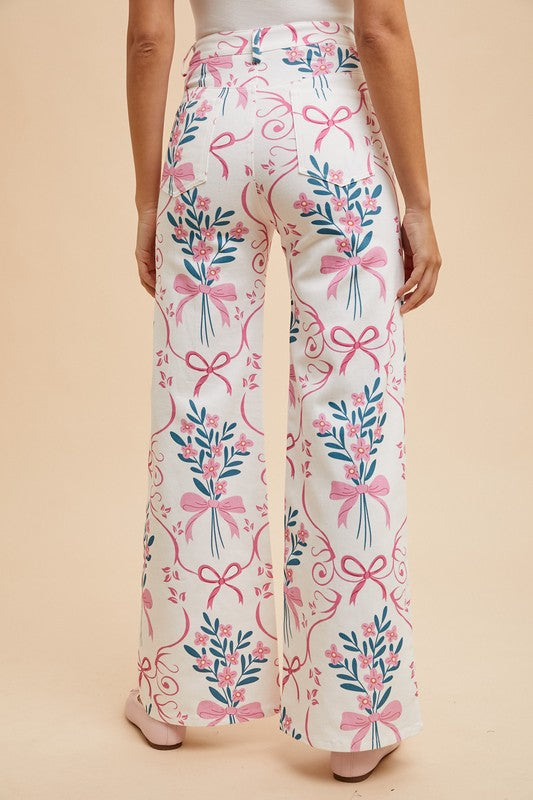 Riley Wide Leg Bow Jeans
