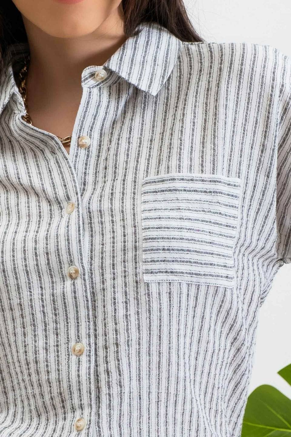 Grace Collared Linen Top