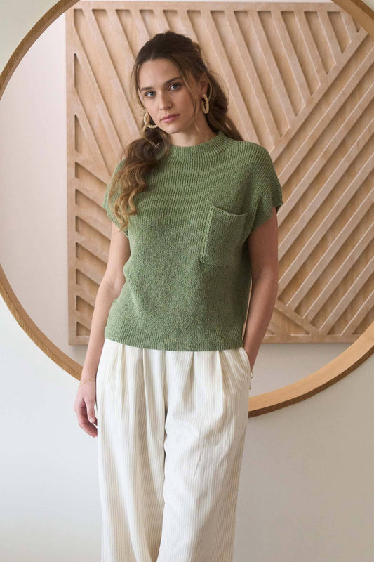 Lennox Olive Sweater Top