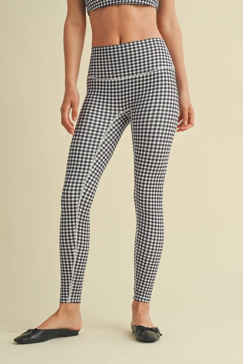 Gingham Print Performance High-Rise Leggings
