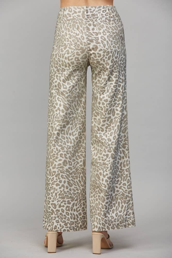 Luxe Leopard Wide Leg Pants