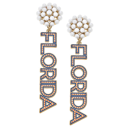 Florida Gators Pearl Drop Earrings
