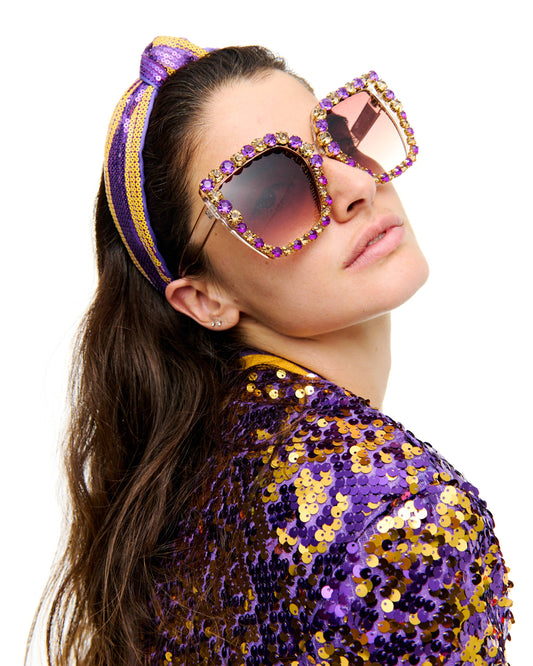 Purple and gold stone sunglasses