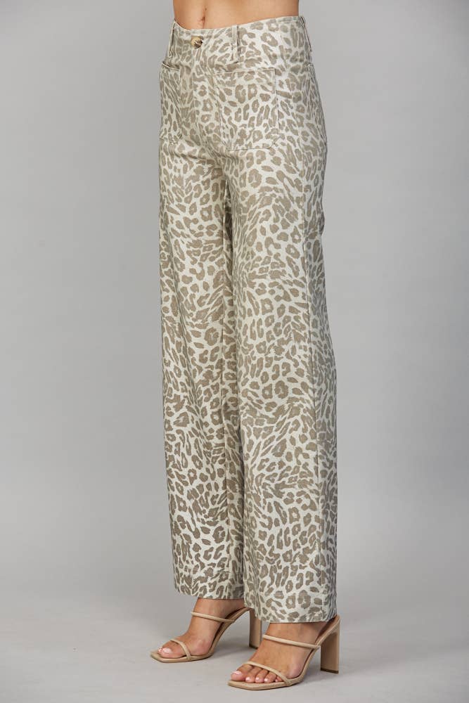 Luxe Leopard Wide Leg Pants
