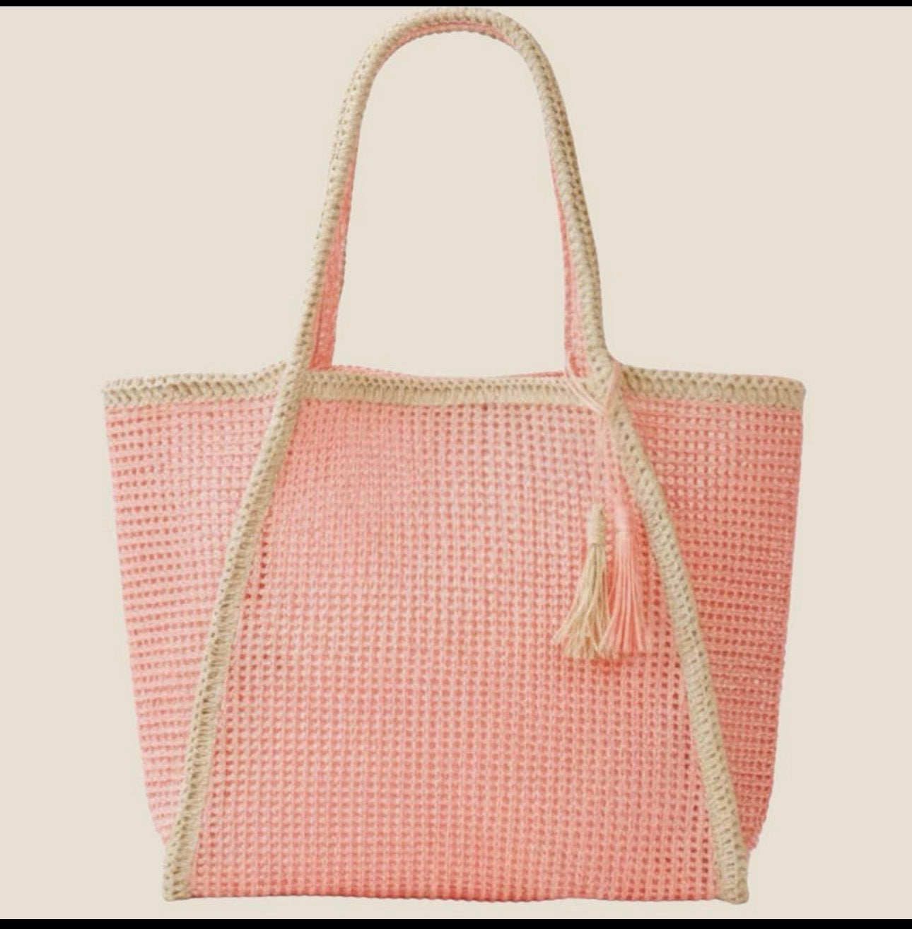 Essential straw tote bag from Can't Hide Pretty Boutique featuring natural woven straw material and sturdy shoulder straps.