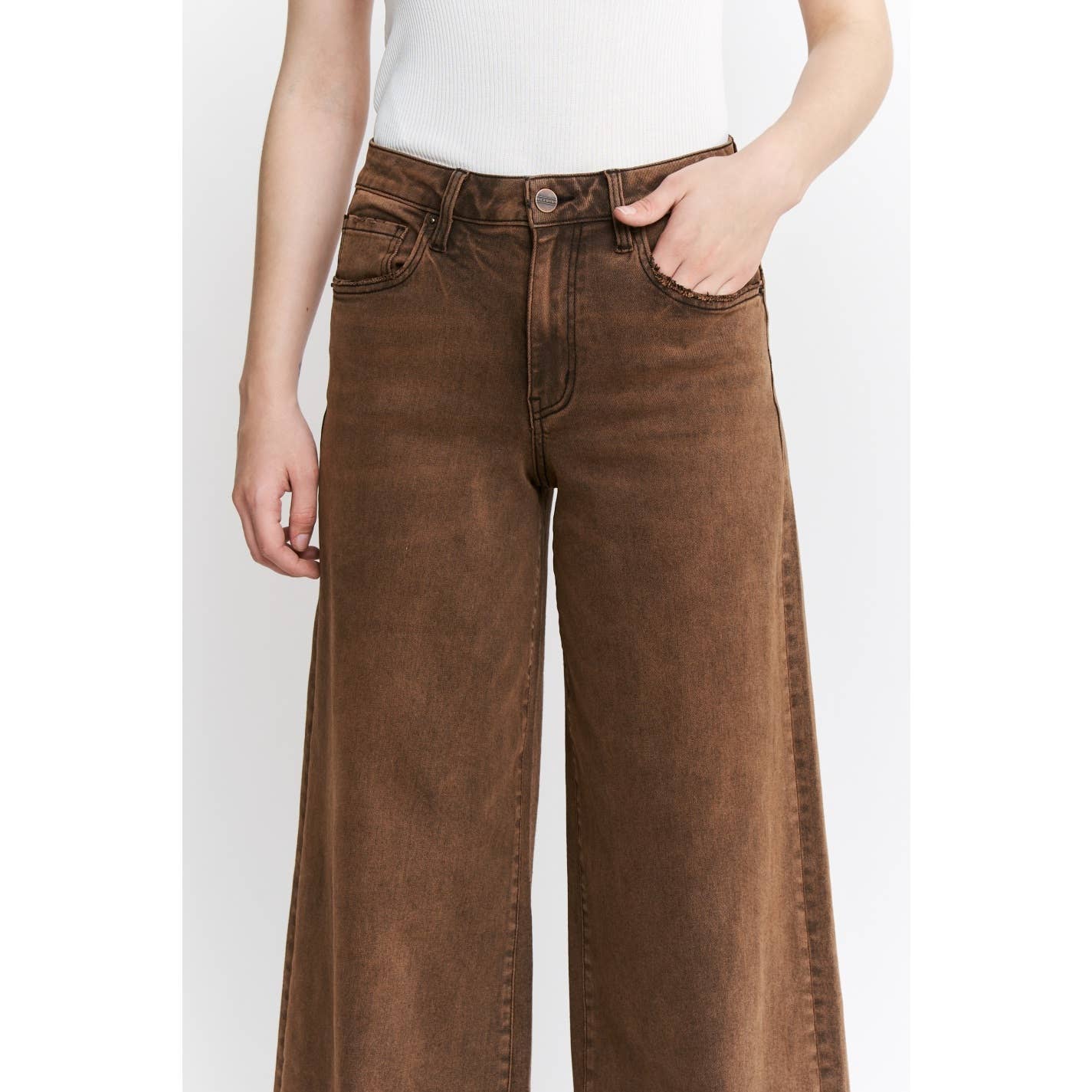 Vintage Wash High Rise Wide Leg - Antique Bronze
