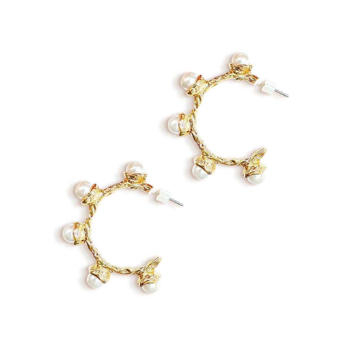 Pearl Textured Hoop Earrings