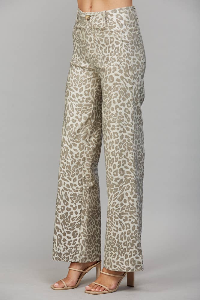 Luxe Leopard Wide Leg Pants