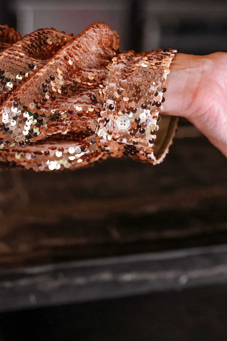 Golden Glow Sequin Top