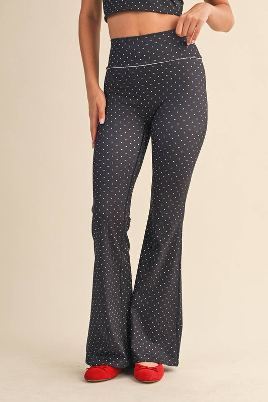 Polka Dot Performance Flare Leggings