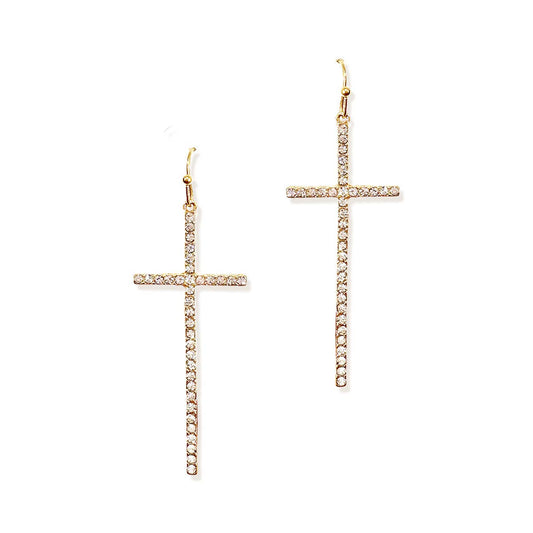 Walk by Faith Cross Earrings
