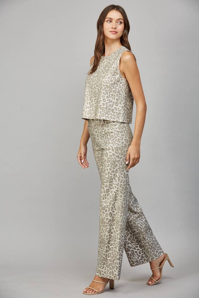 Luxe Leopard Wide Leg Pants