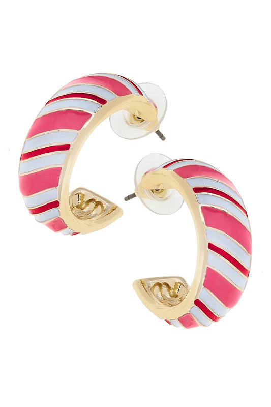 Candy Cane Hoop Earrings