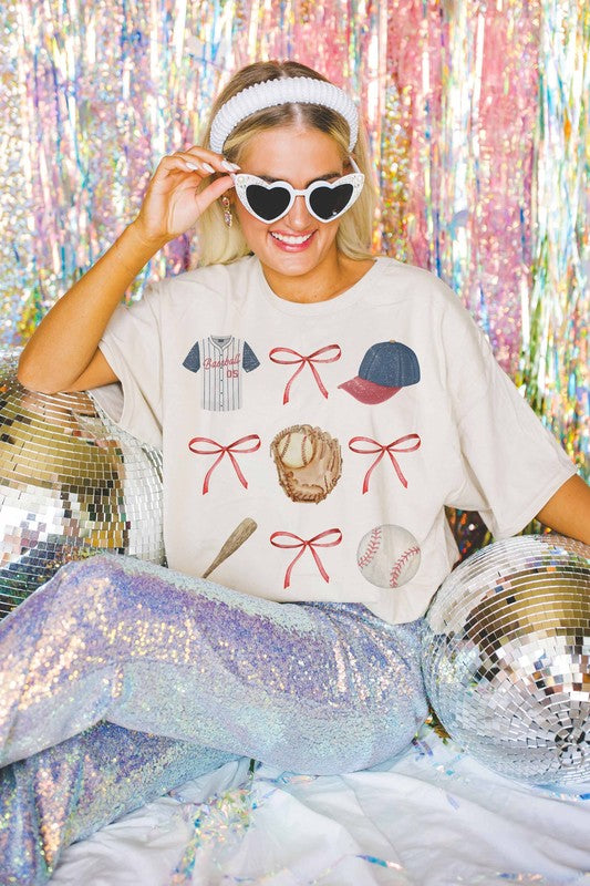 Baseball and Bows Graphic Tee
