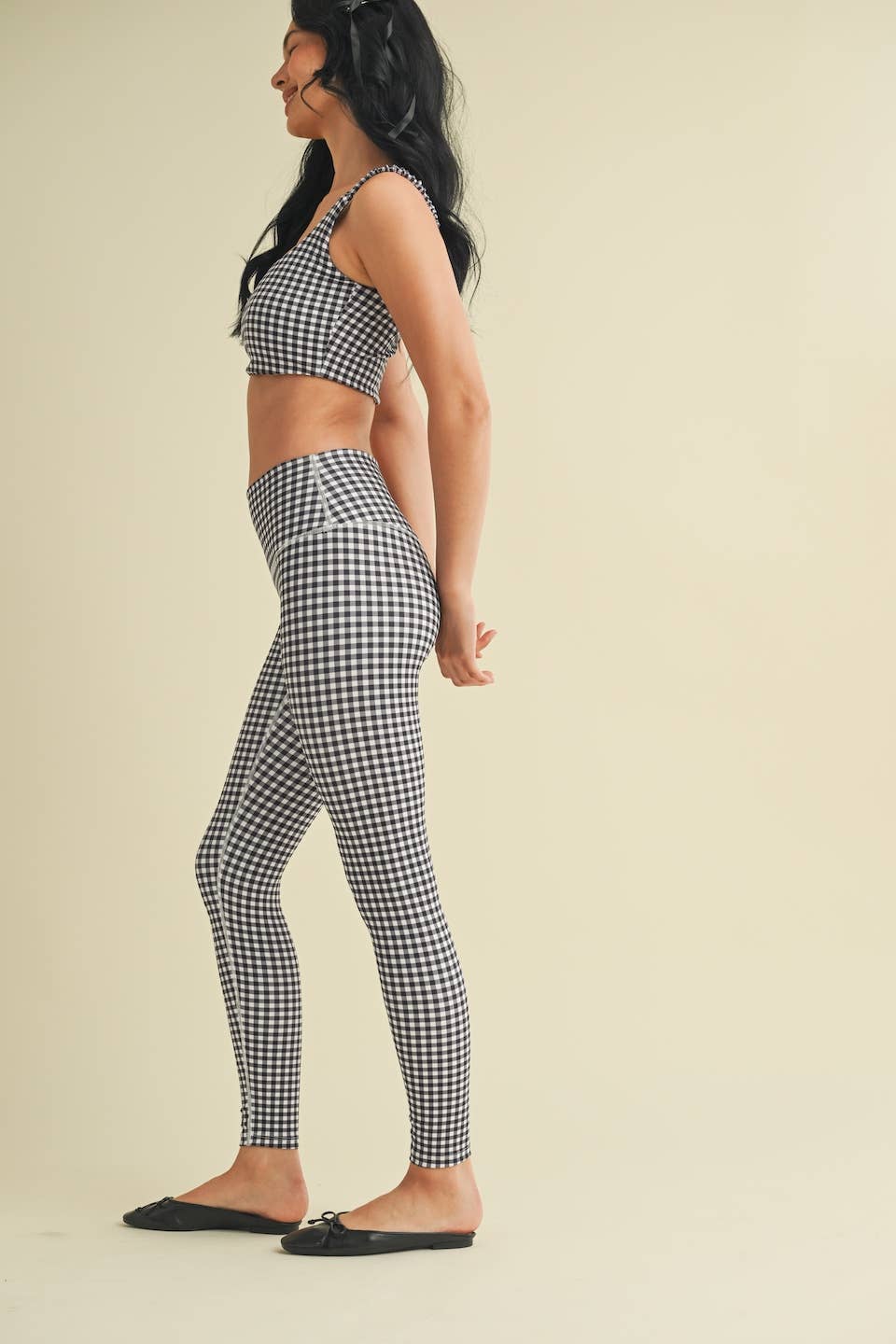 Gingham Print Performance High-Rise Leggings