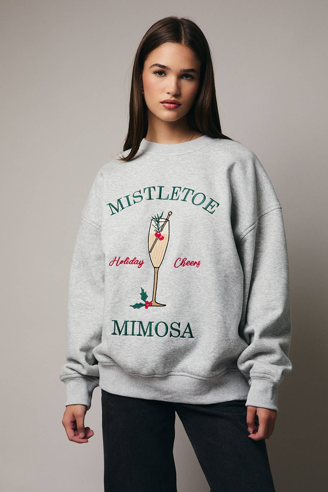 Mistletoe and Mimosa Pullover