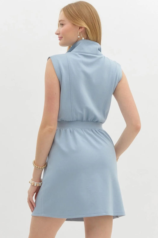 Blue Slate Zipper Dress