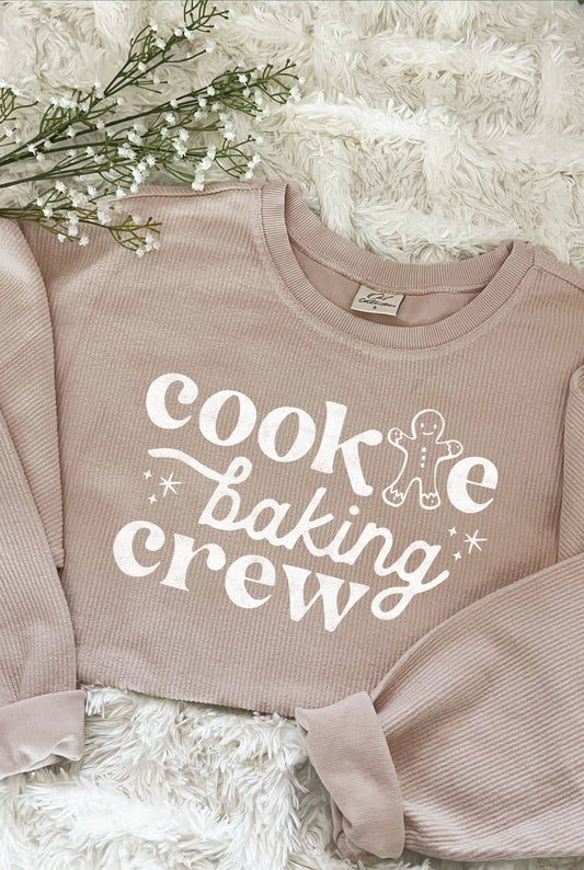 Cookie Baking Crew Cropped Pullover