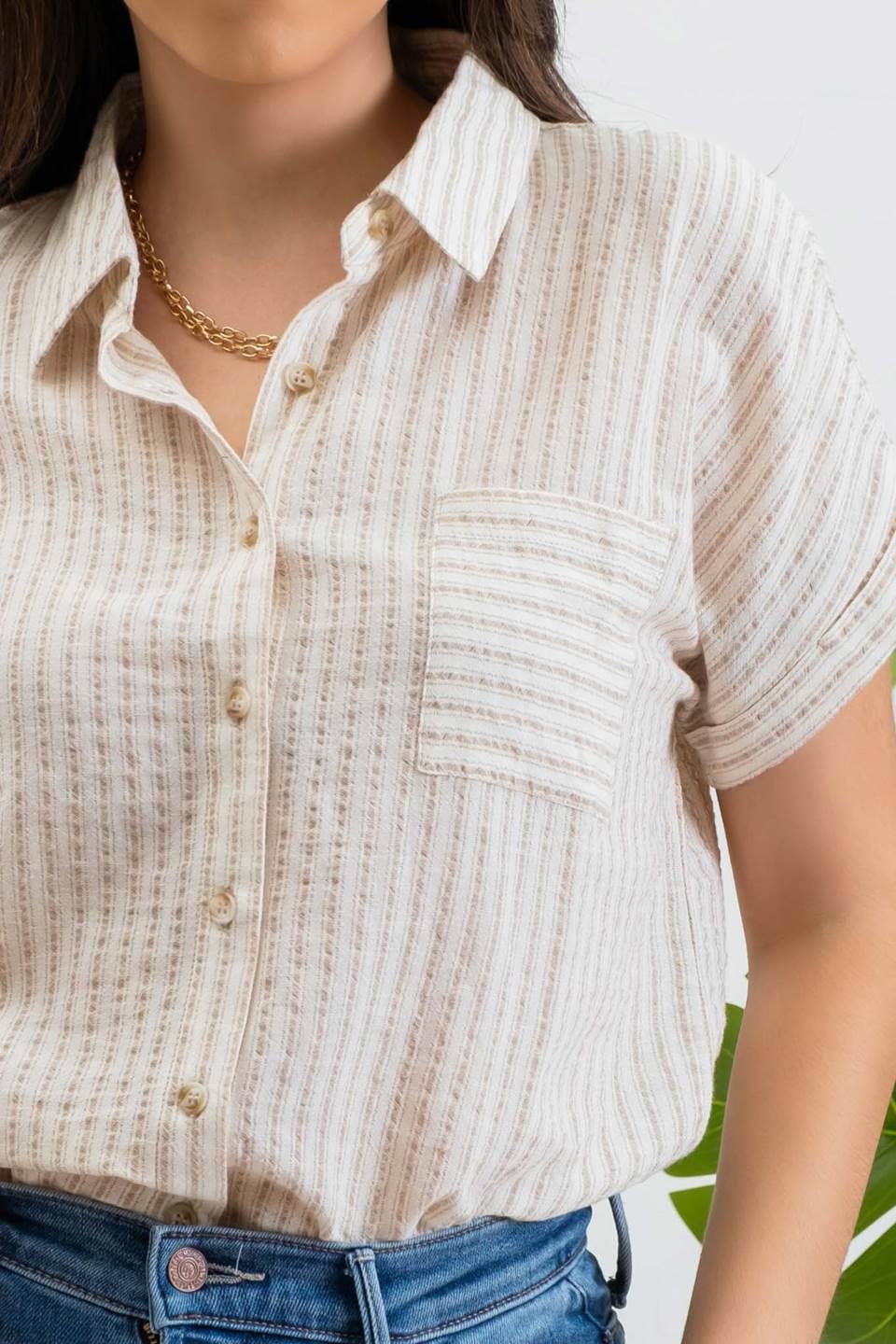 Grace Collared Linen Top