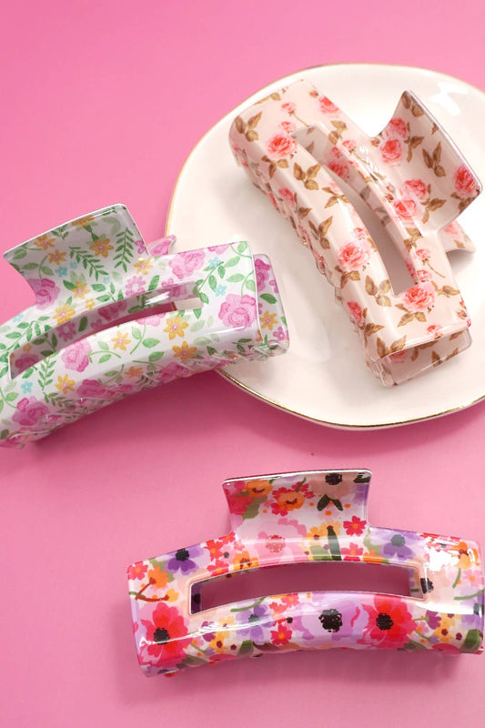 FLORAL DITSY HAIR CLAW CLIPS
