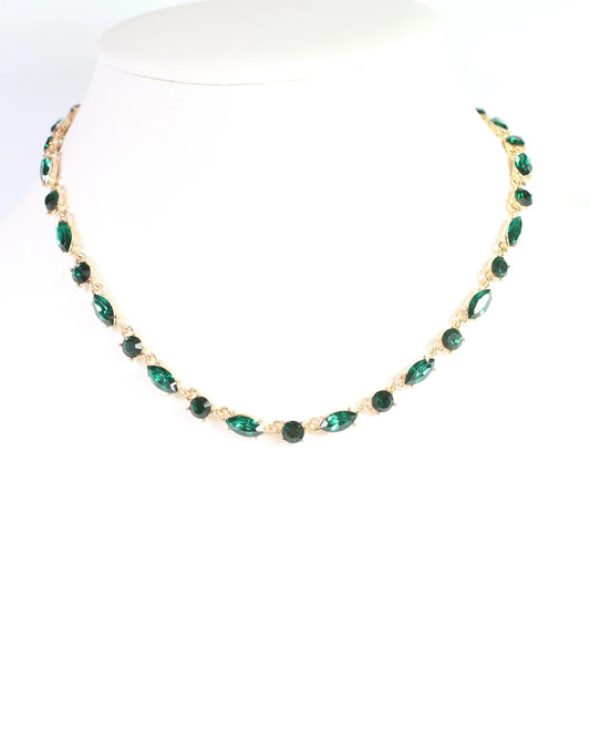 Charlie Rhinestone Necklace- Emerald