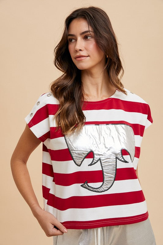 Crimson Tide Striped Top