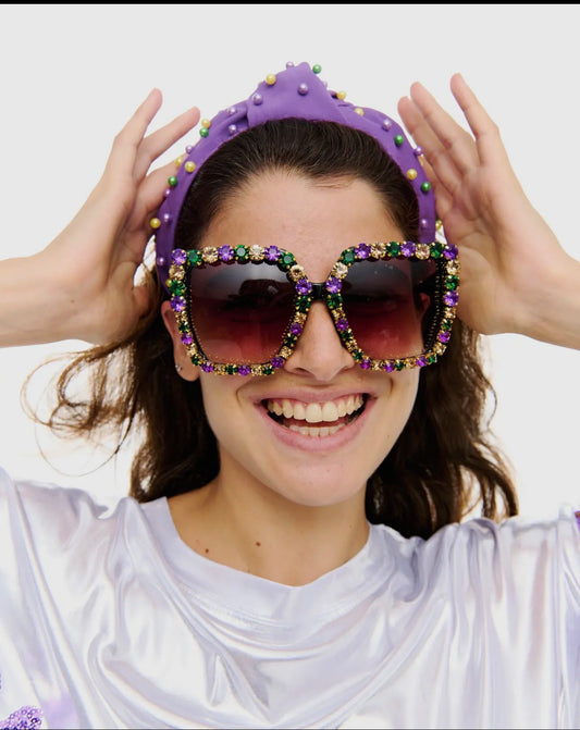 Mardi Gras Stone Sunglasses