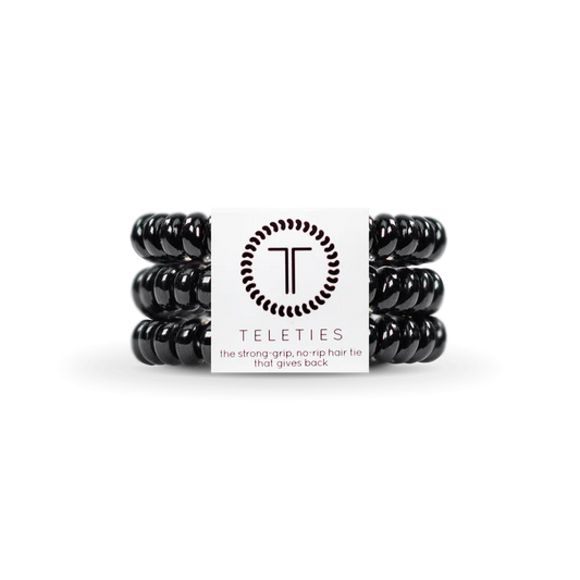 Jet Black Hair Ties - Teleties