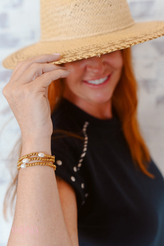 Seaside Pearl Stretch Bracelet- ALCO
