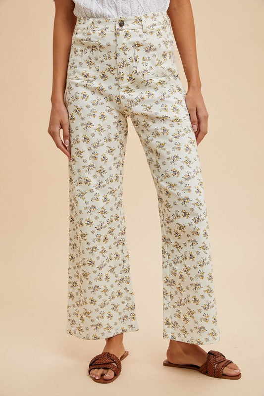Jill Floral Wide Leg Jeans