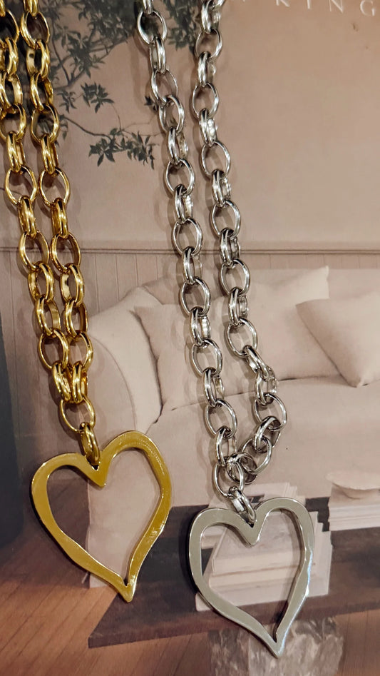 Large Open Heart Necklace