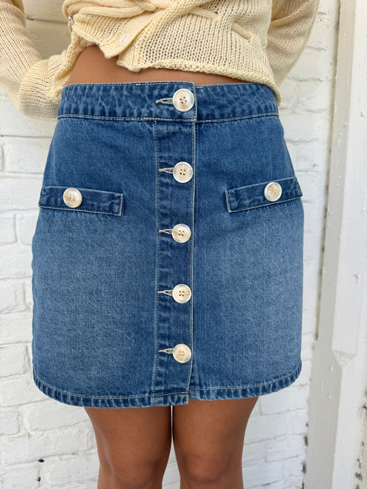 The Right Track Denim Skirt