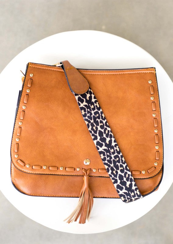 Leopard Strap Crossbody Bag